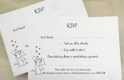 Bride and Groom RSVP Postcards