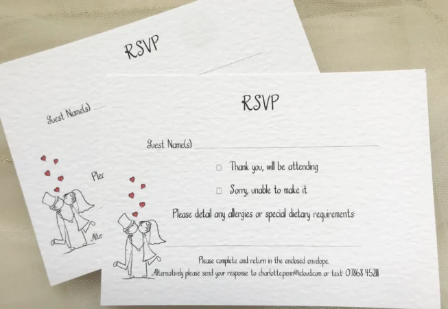 Bride and Groom RSVP Postcards