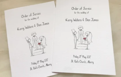 Bride and Groom Order of Service Books