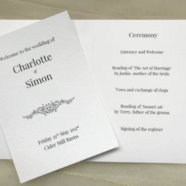 Motif Wedding Order of Service Booklets