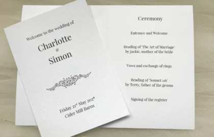 Motif Wedding Order of Service Booklets