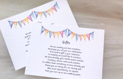 Summer Bunting Guest Information Cards