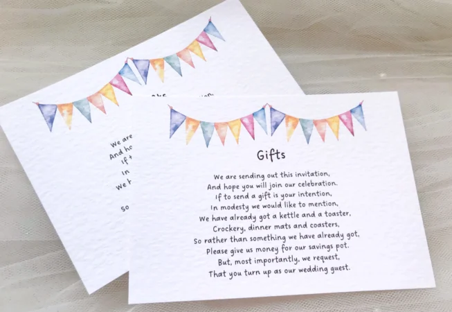 Summer Bunting Guest Information Cards
