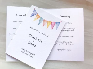 Summer Bunting Order of Service Booklets