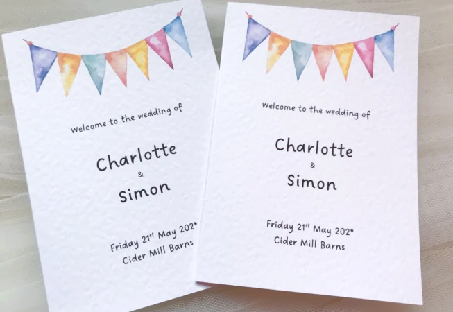Summer Bunting Order of Service Books