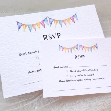 Summer Bunting RSVP Cards and Envelopes