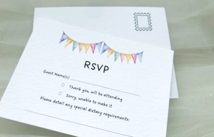 Summer Bunting RSVP Postcard