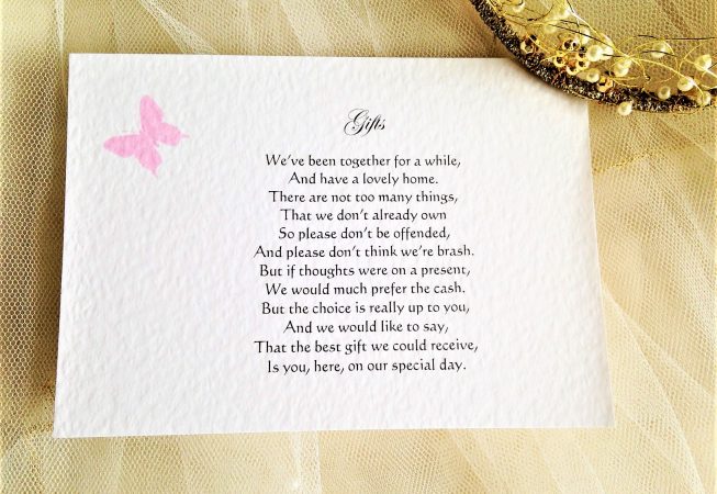 Pink Butterfly Guest Information Cards