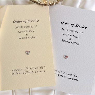 Diamante Heart Order of Service Books