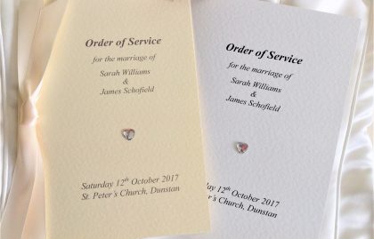 Diamante Heart Order of Service Books