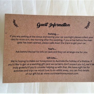 Vintage Guest Information Cards