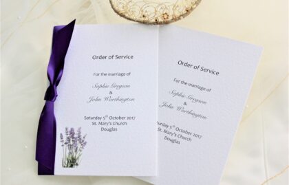 Lavender Order of Service Booklets