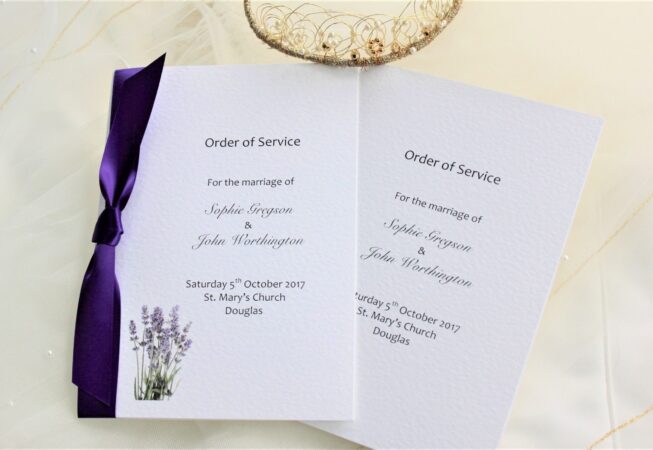 Lavender Order of Service Books