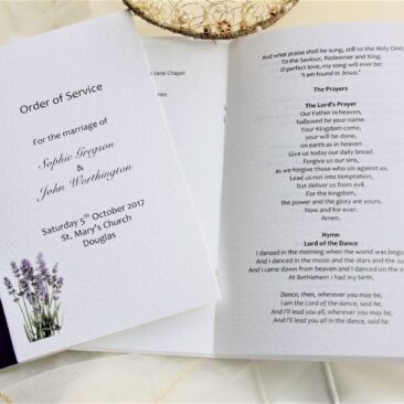 Lavender Order of Service Books