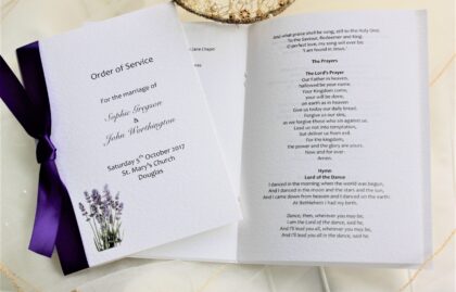 Lavender Order of Service Books