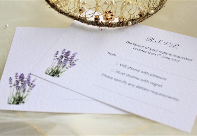 Lavender RSVP Cards and Envelopes