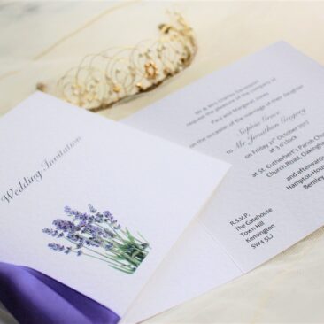 Lavender Centre Fold Invitations