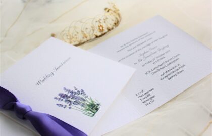 Lavender Centre Fold Invitations