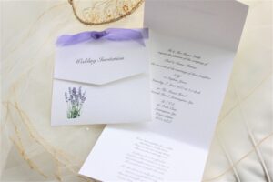 Lavender Tri Fold Wedding Invitations