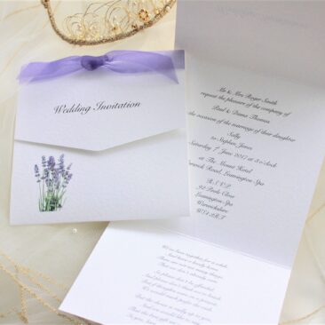 Lavender Tri Fold Wedding Invitations