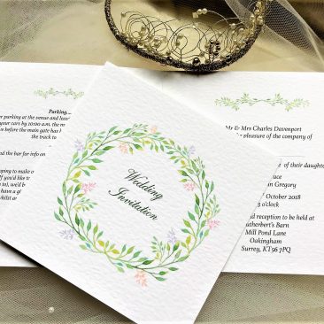 Woodland Wedding Invitations – Square Centre Fold