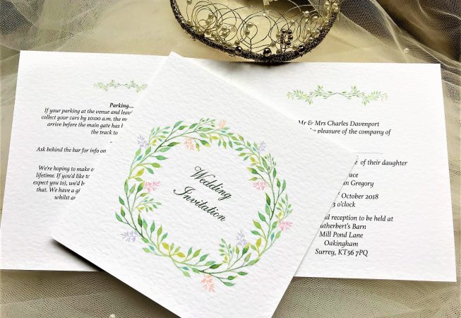 Woodland Wedding Invitations - Square Centre Fold