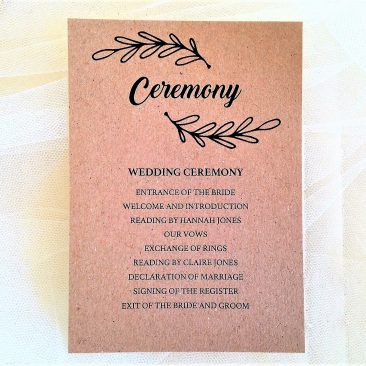 Wreath Ceremony Cards