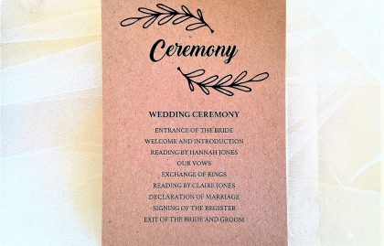 Wreath Ceremony Cards