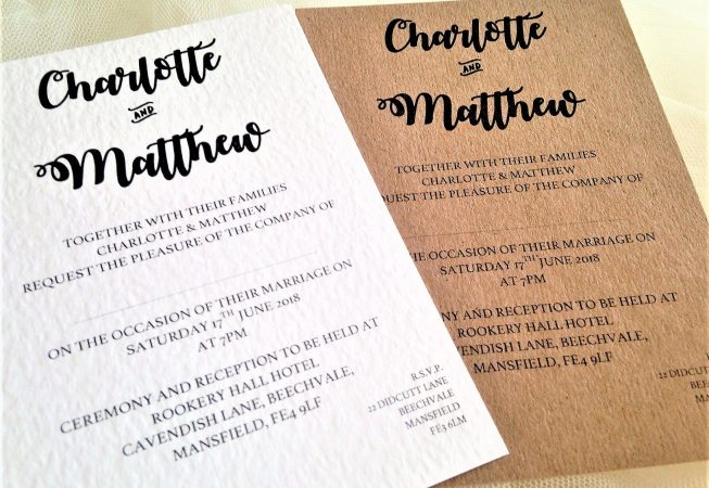 Bride and Grooms Names Wedding Invitations