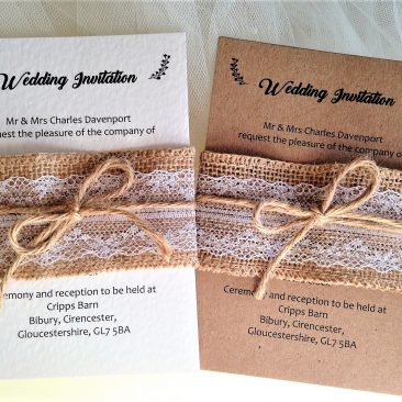 Burlap and Lace Wedding Invitation Bundle