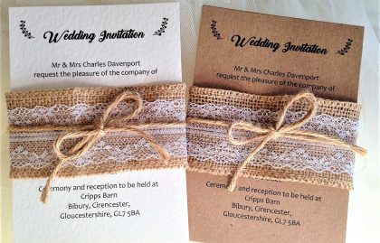 Burlap and Lace Wedding Invitation Bundle