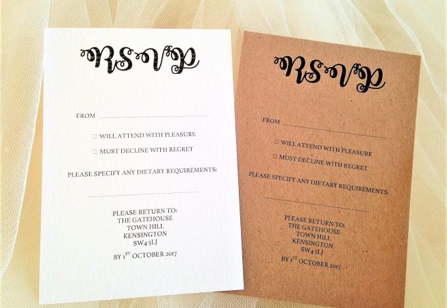 Bride and Grooms Names RSVP Postcards
