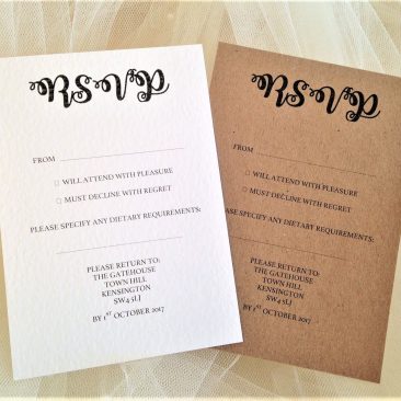 Bride and Grooms Names RSVP Postcards