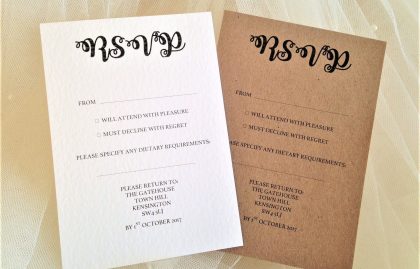 Bride and Grooms Names RSVP Postcards