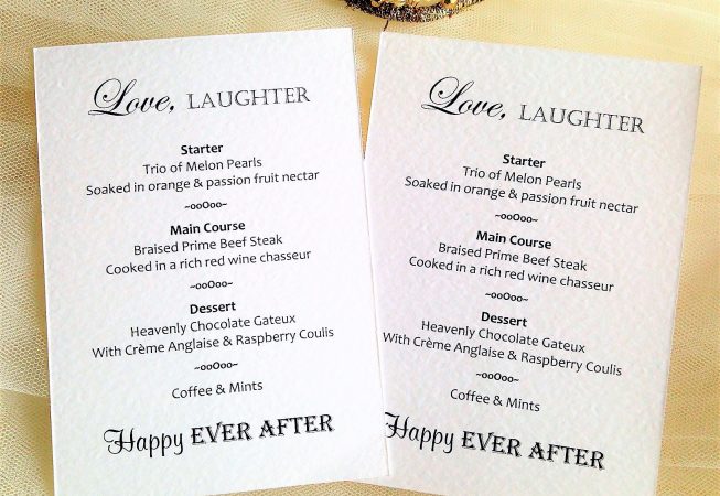 Love Laughter Personalised Menus