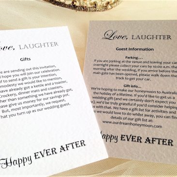 Love Laughter Additional Information Cards