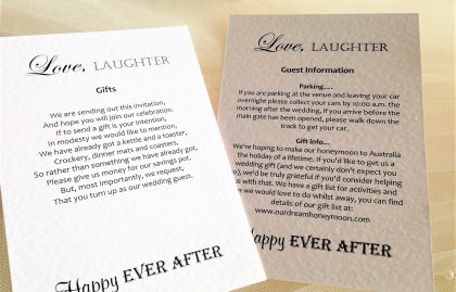 Love Laughter Additional Information Cards