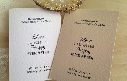 Love Laughter Order of Service Booklets