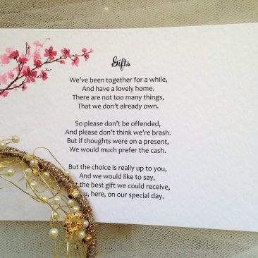 Cherry Blossom Guest Information Cards