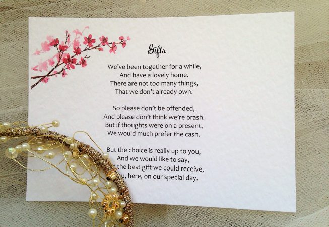 Cherry Blossom Guest Information Cards