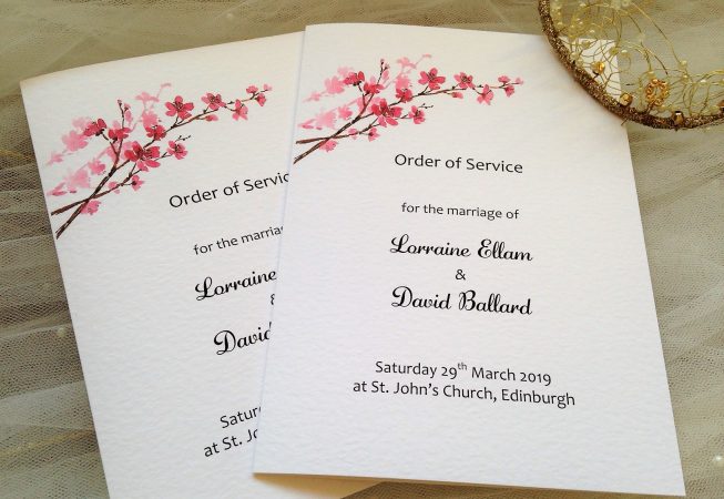 Cherry Blossom Order of Service Books