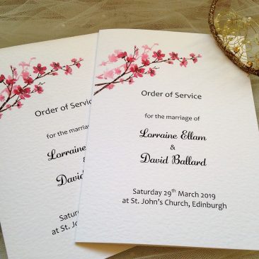 Cherry Blossom Order of Service Books