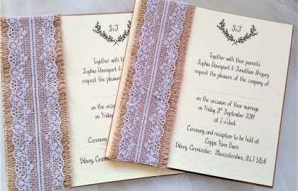 Burlap and Lace Wedding Invites