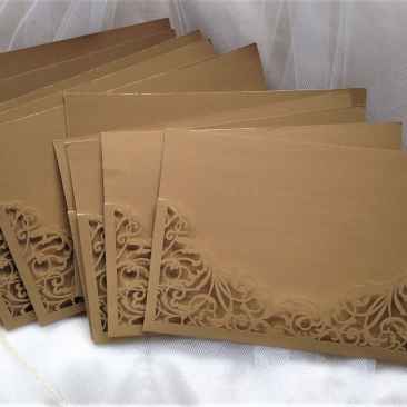 Gold Laser Cut Pockets – DIY Wedding Invitations SORRY OUT OF STOCK