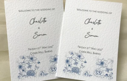 Blue Botanical Order of Service Books