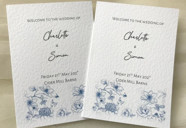 Blue Botanical Order of Service Books