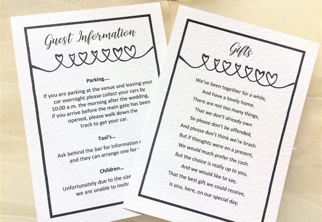 Linked Hearts Guest Information Cards
