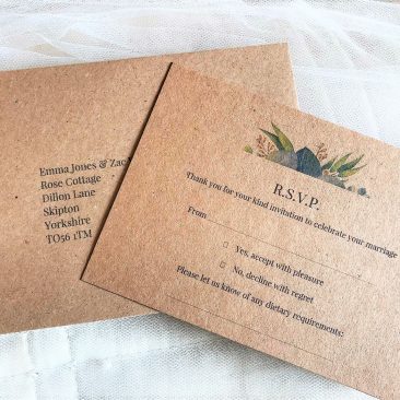 Autumn Leaf RSVP cards and envelopes