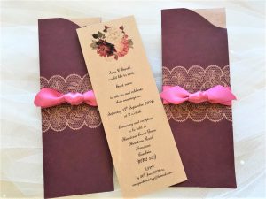 Burgundy Pocket Wedding Invites