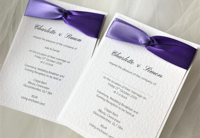 Two Tone Satin Wedding Invitations